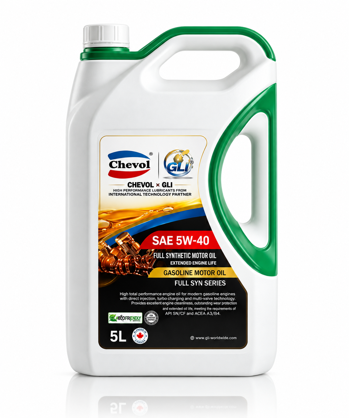 GLI 5W-40 — bidon 5 L GLI avec couvercle